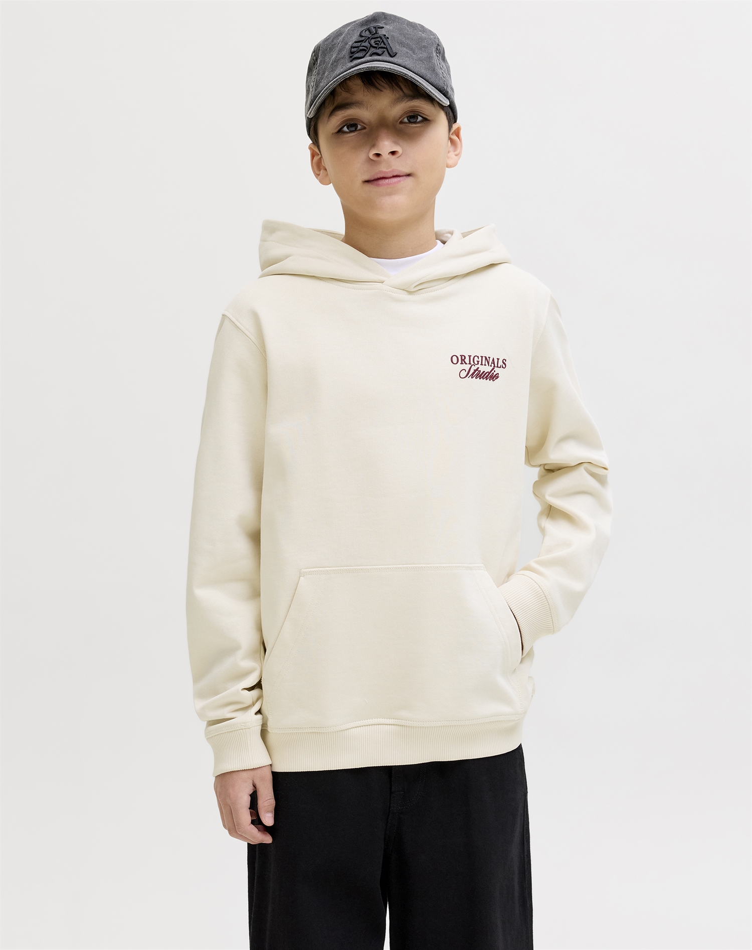 Jack & Jones Junior - JORNorrebro Typo Back Sweat Hoodie - Antique White